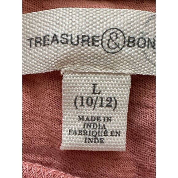 Treasure & Bond Girls' Orange Peplum Ruffle Hem Blouse Size 10-12 - Picture 4 of 5